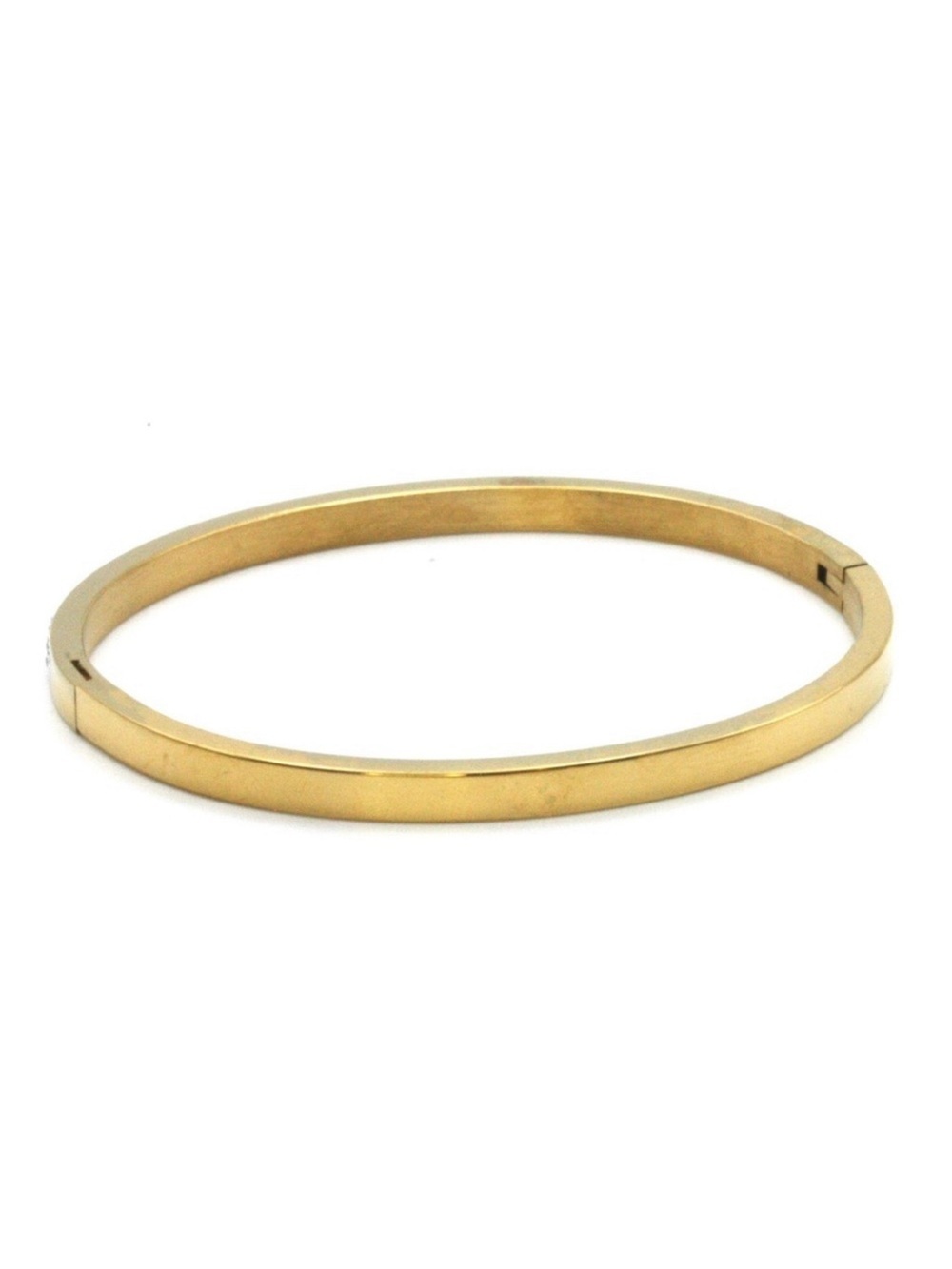 Gold Hinged Clasp Bangle Bracelet